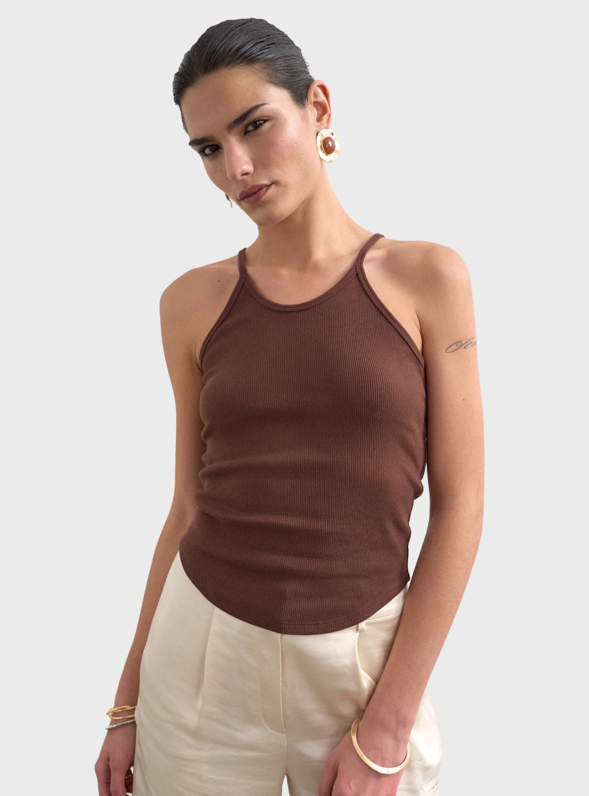 Topshop Alfrida Tank Top - Brown