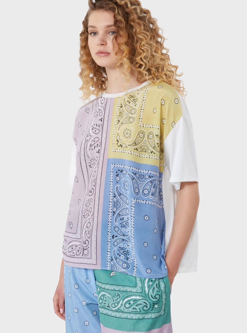 Weekend Max Mara Printed silk and stretch cotton jersey T-shirt - Multi Colors