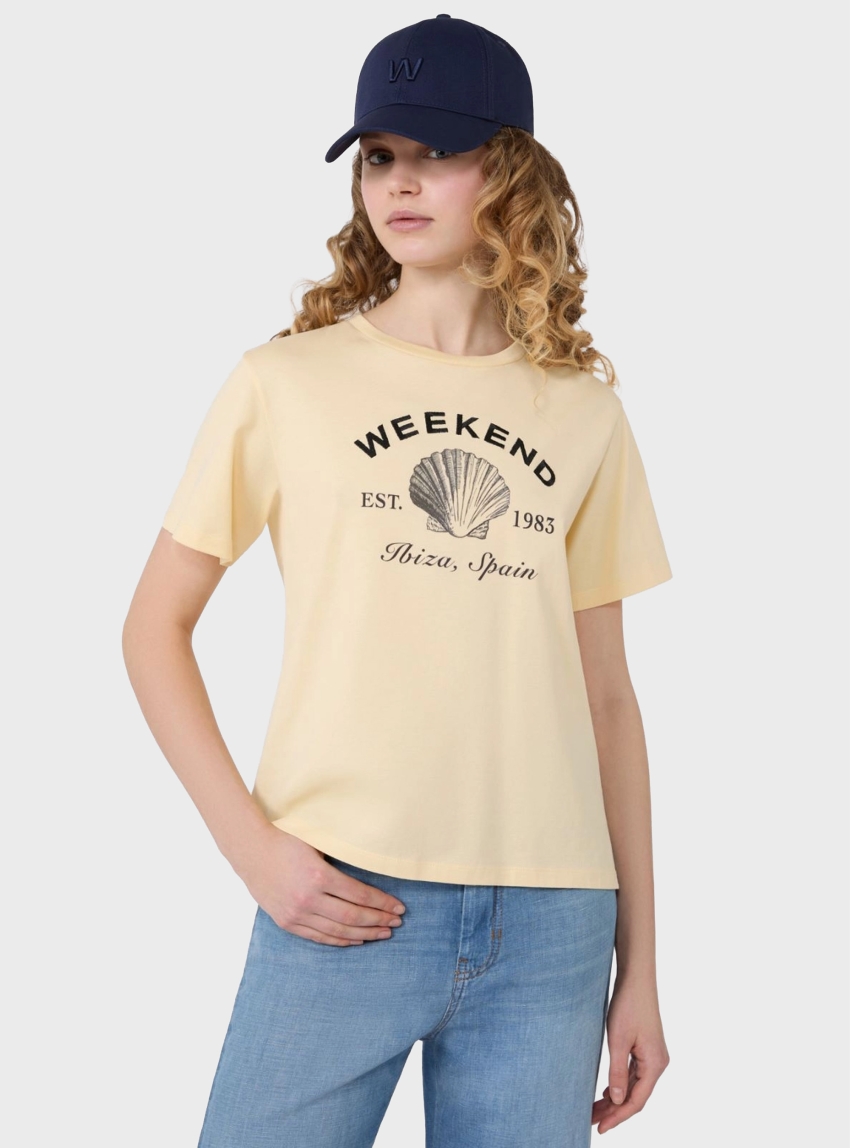 Weekend Max Mara Jersey T-shirt with graphics - Yellow