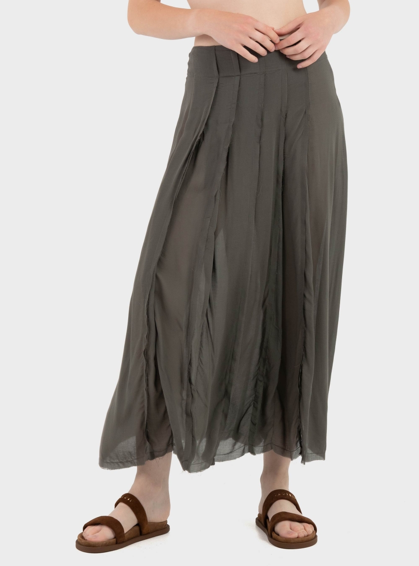 Black & Black  Skirt - Dark Khaki