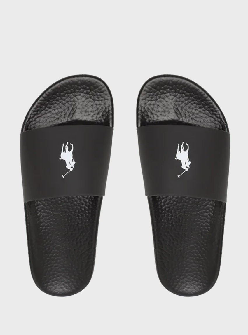 Polo Ralph Lauren Signature Pony Slides - Black