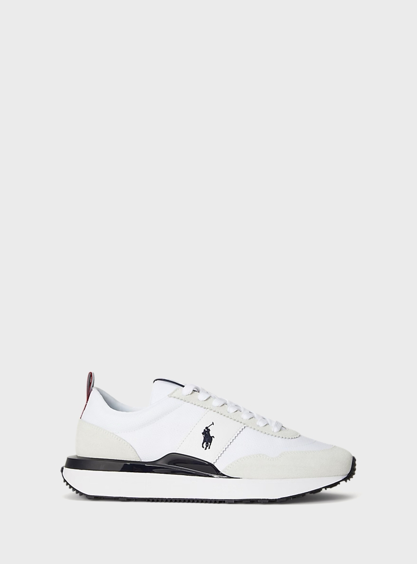 Polo Ralph Lauren Train 89 Leather And Oxford Trainers - White