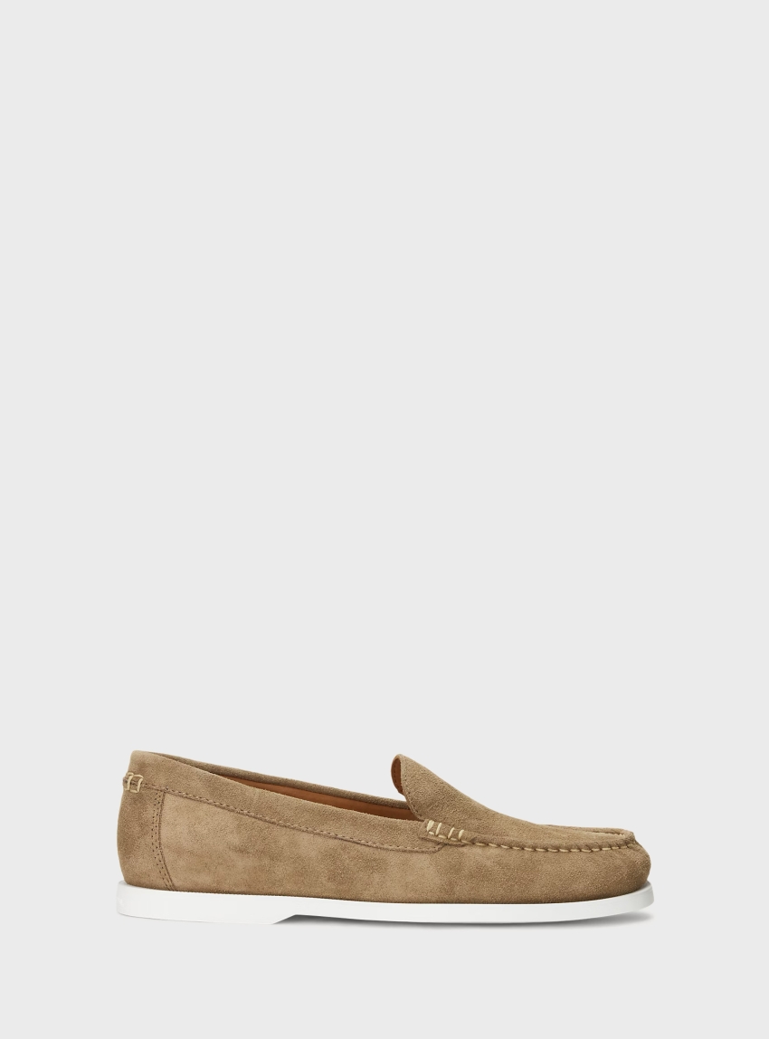 Polo Ralph Lauren Merton Suede Venetian Loafers - Dark Beige