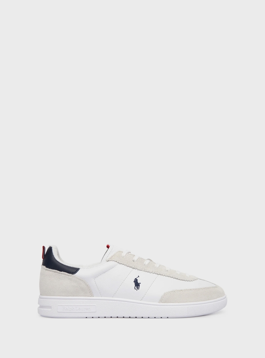 Polo Ralph Lauren Bedford Leather-Suede Trainers - White