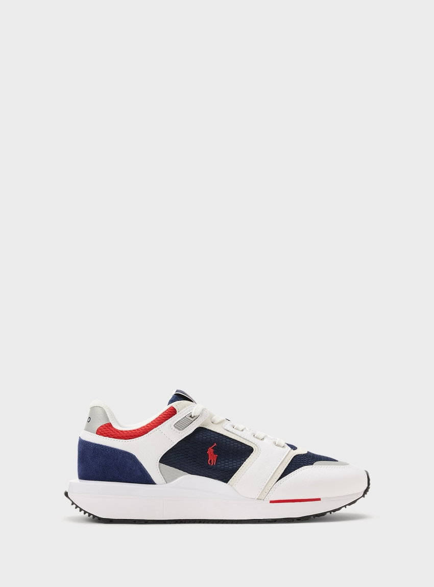 Polo Ralph Lauren Train 89 V2 Suede-Panelled Trainers - White