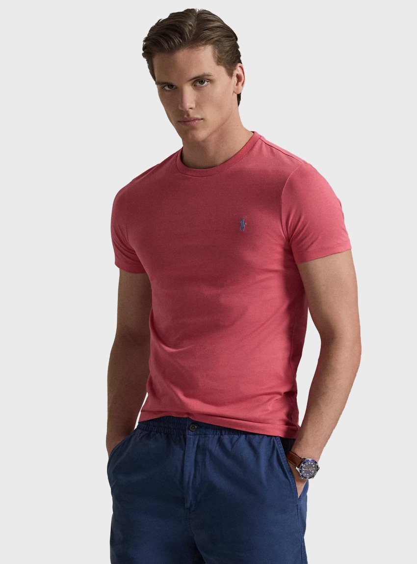 Polo Ralph Lauren Custom Slim Fit Jersey Crewneck T-Shirt - Coral