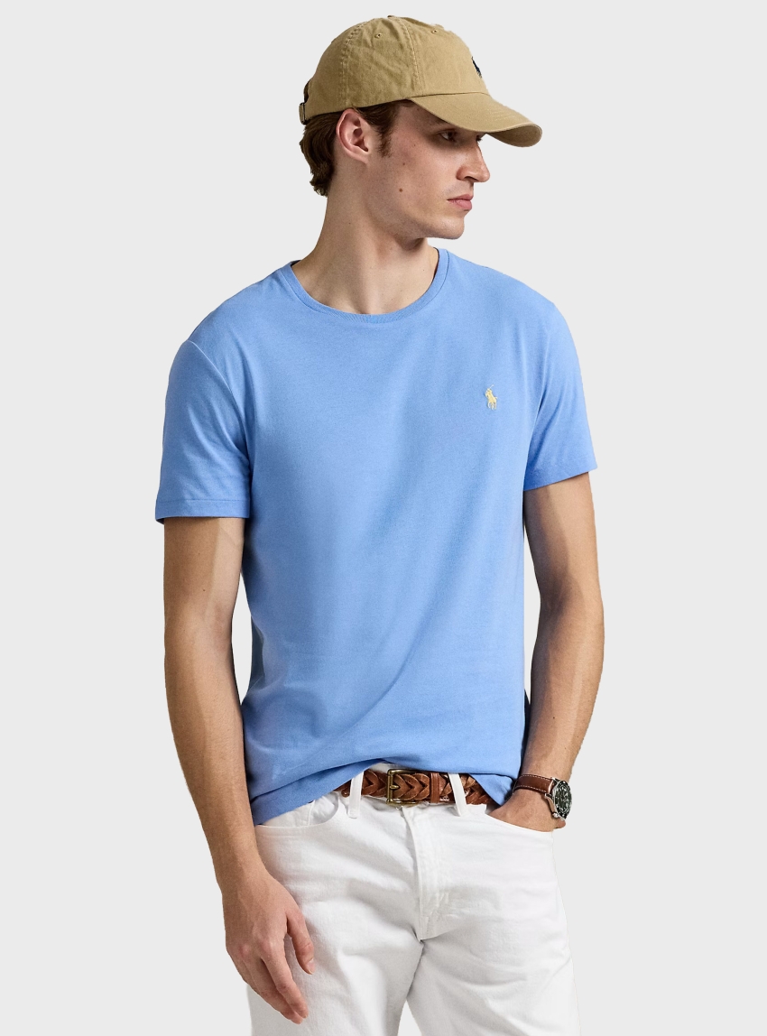 Polo Ralph Lauren Custom Slim Fit Jersey Crewneck T-Shirt - Light Blue
