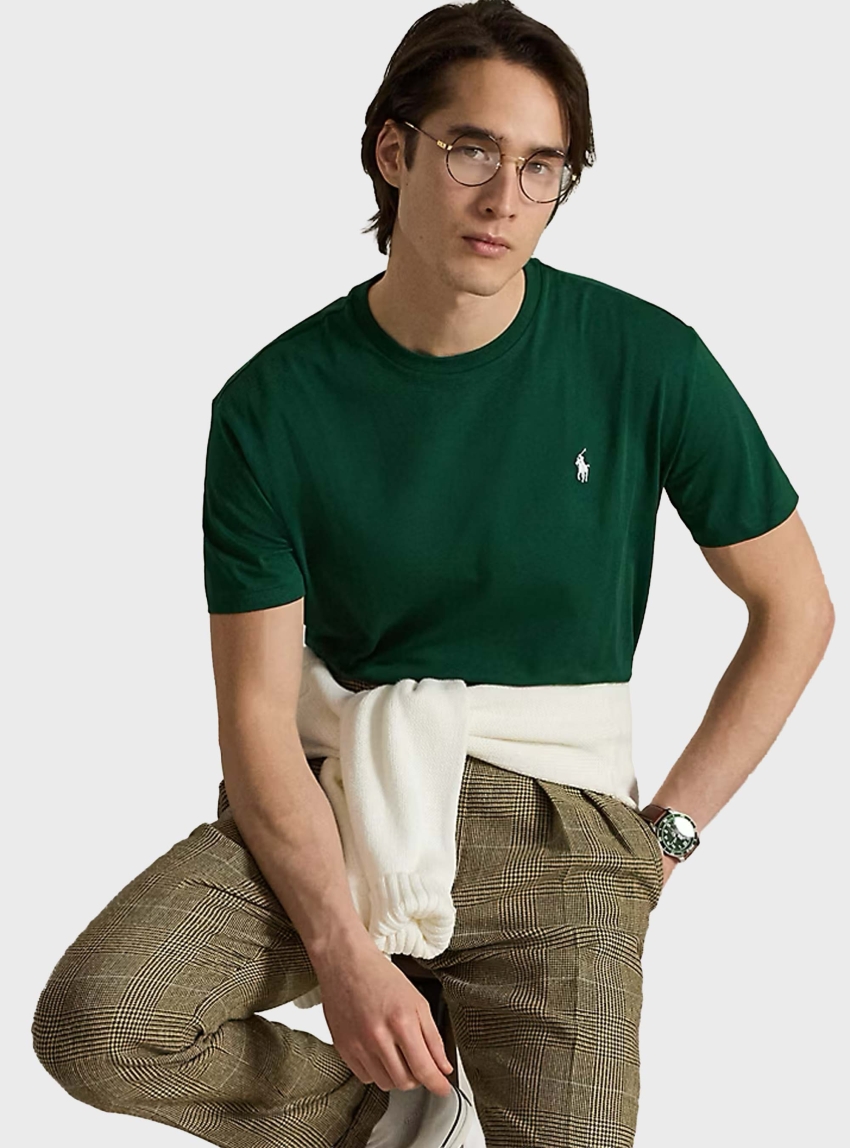 Polo Ralph Lauren Custom Slim Fit Jersey Crewneck T-Shirt - Dark Green