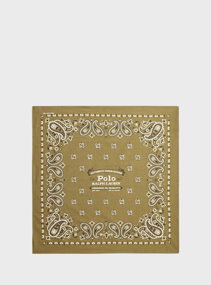 Polo Ralph Lauren Logo Cotton Bandanna - Beige