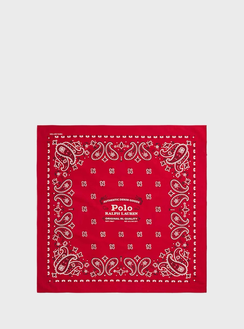 Polo Ralph Lauren Logo Cotton Bandanna - Red