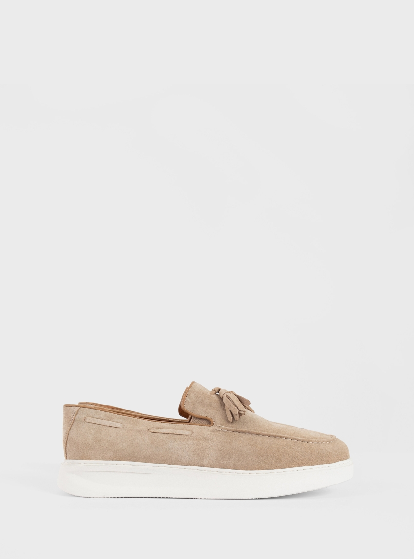 Riviera Suede Tassel Loafers - Dark Beige