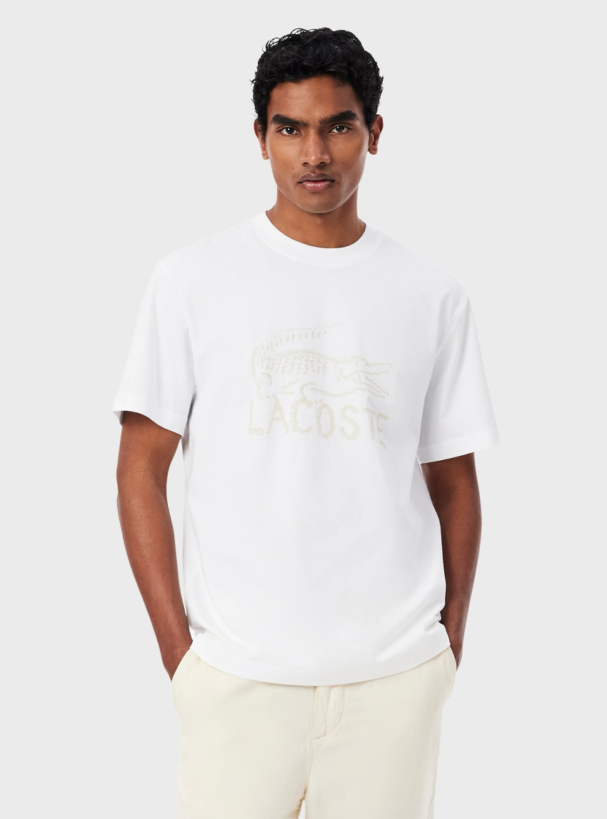 Lacoste Printed Cotton T-shirt - White
