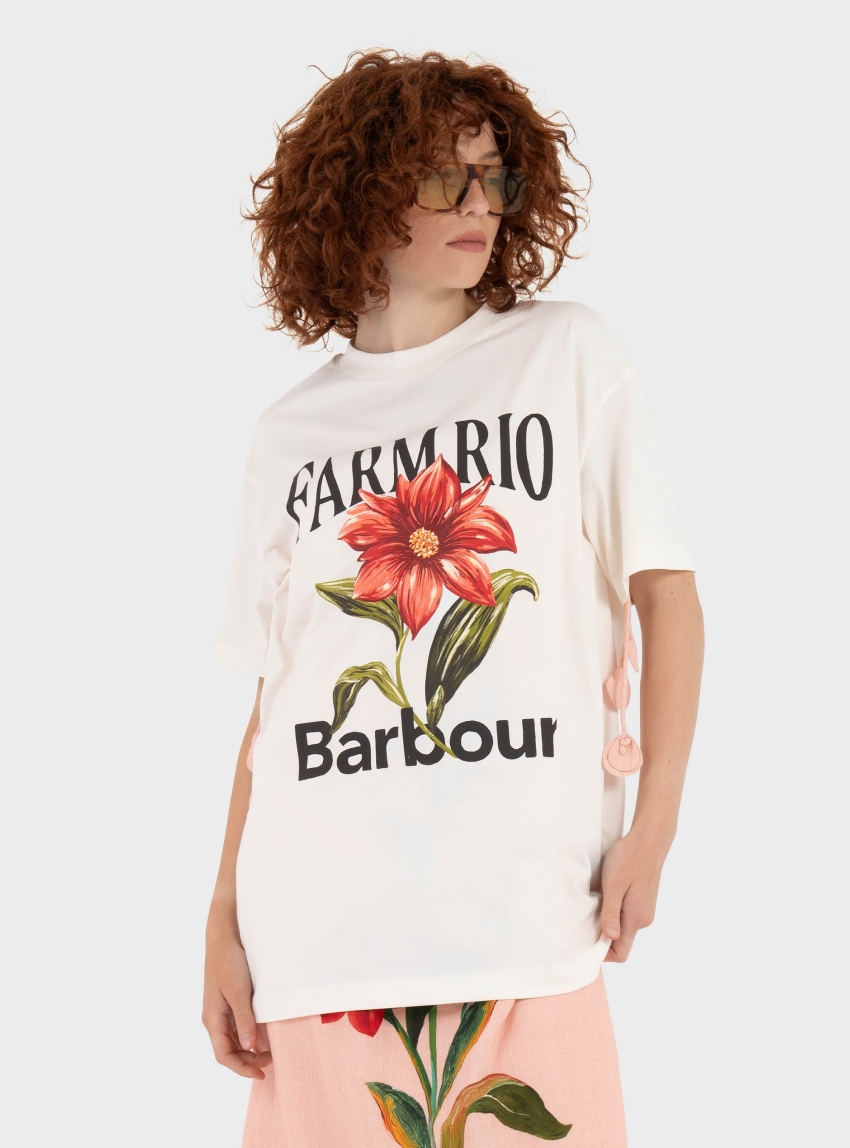 Barbour X Farm Rio Wild Flower T-Shirt - Cream
