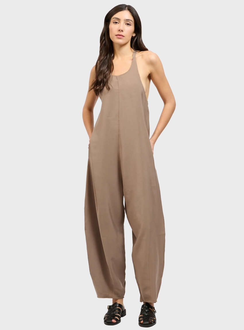 Collectiva Noir March Jumpsuit - Taupe