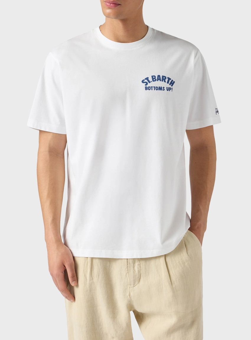 MC2 Saint Barth Portland T-Shirt St. Barth Bottoms Up Espresso 01N - White