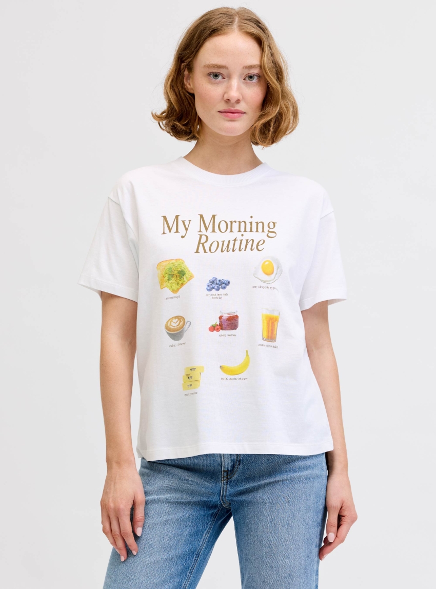 JJXX Collage Relaxed Print Tee - Yellow