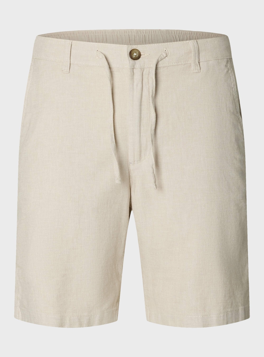 Selected Regular-Brody Linen Blend Shorts - Ecru