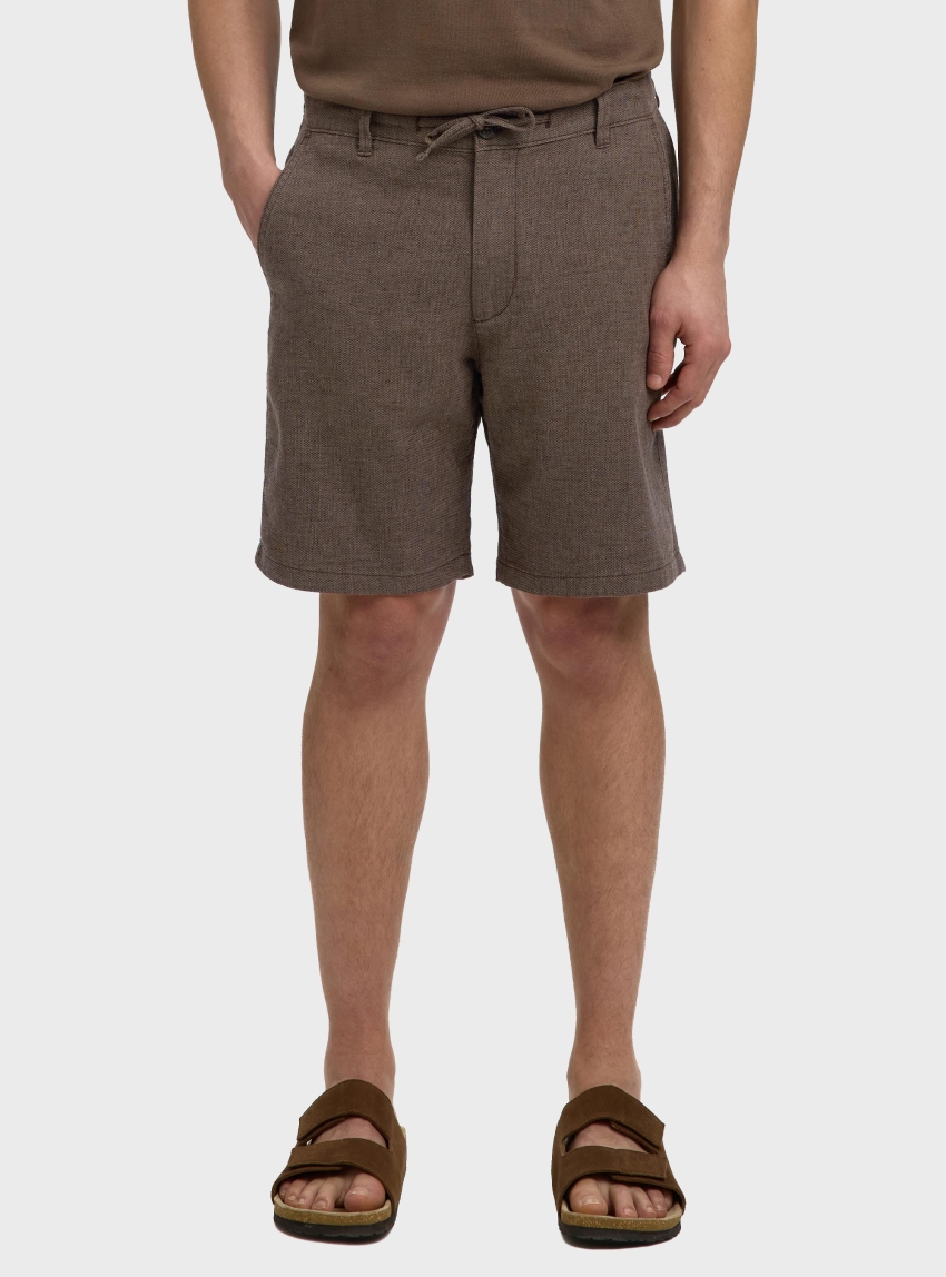 Selected Regular-Brody Linen Blend Shorts - Brown