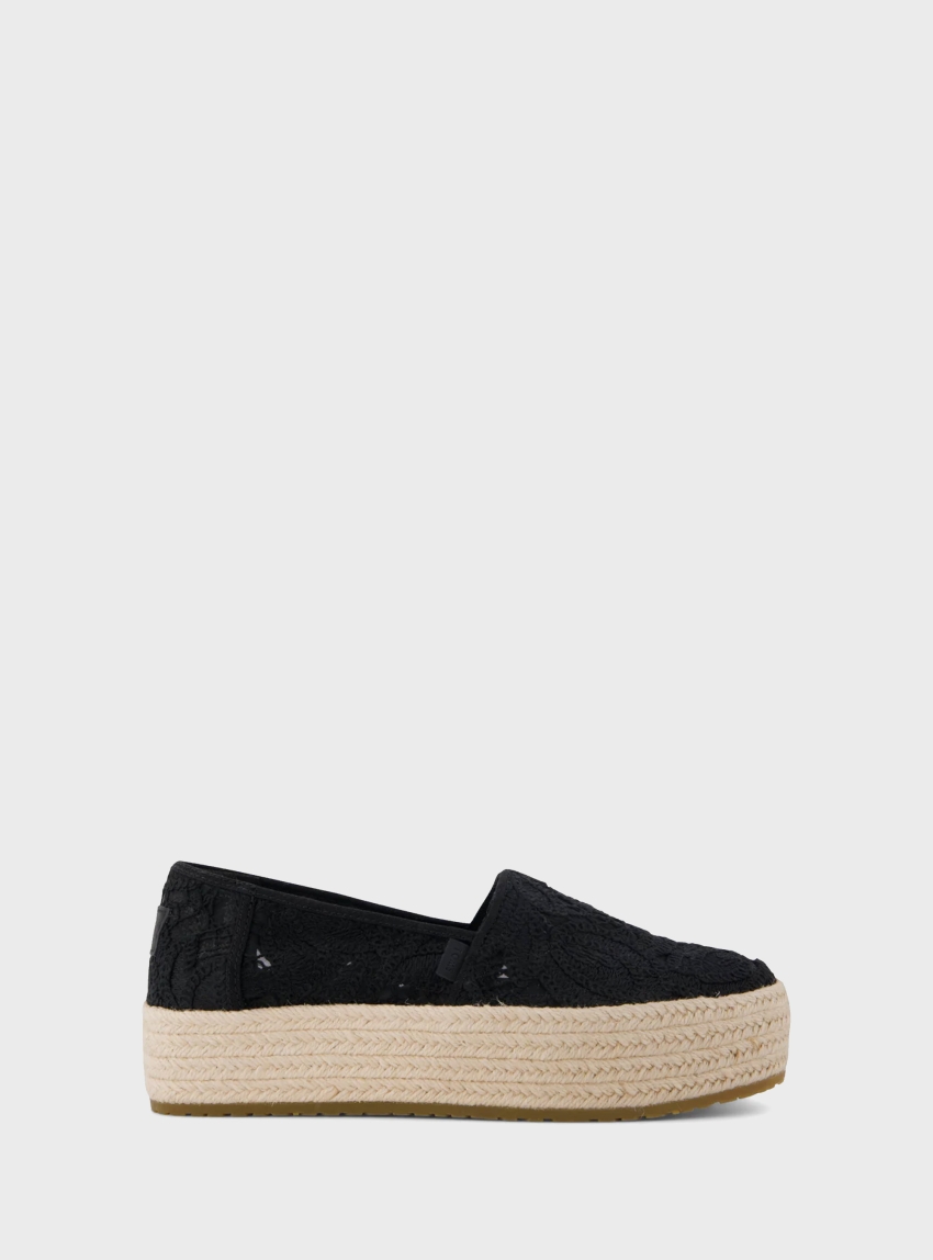 Toms Valencia Platform Espadrilles - Black