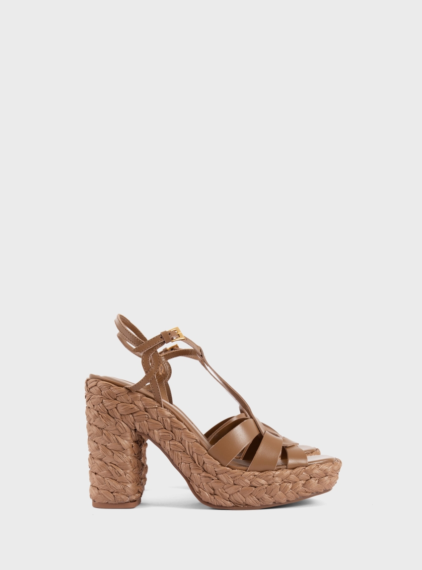 Carrano Heel Sandals - Dark Beige