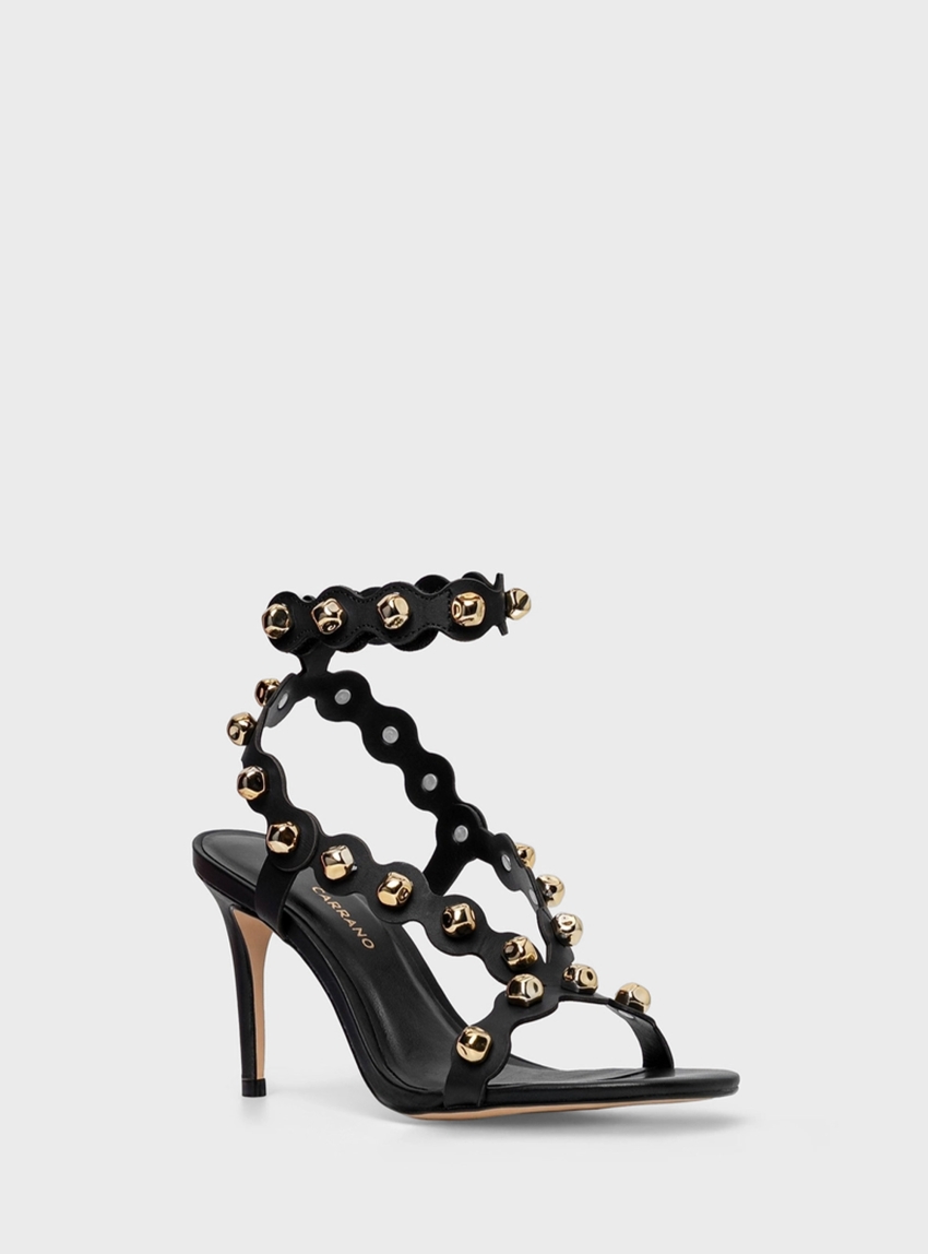 Carrano Heel Sandals With Studs - Black