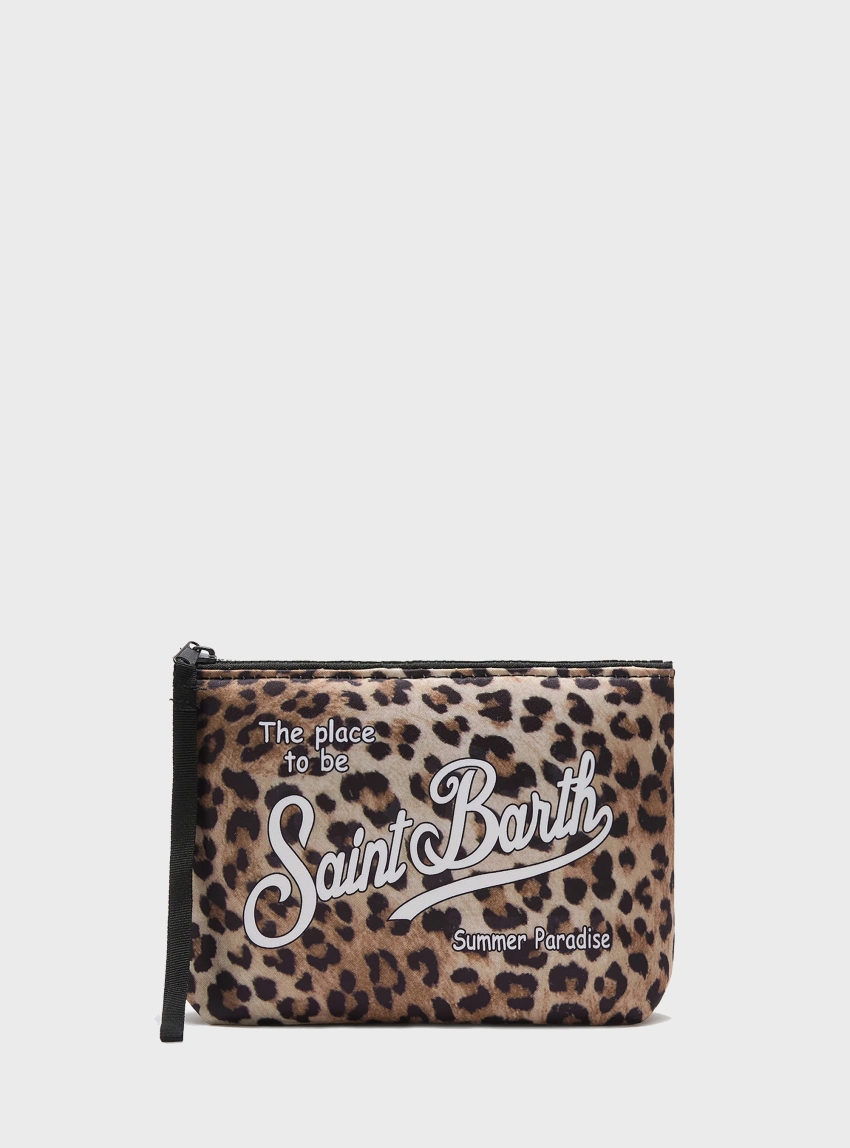 MC2 Saint Barth Aline scuba pouch with leopard print - Leopard Print