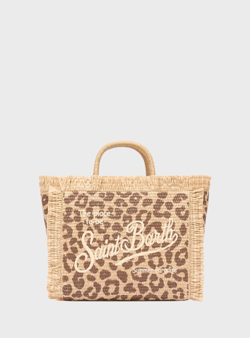 MC2 Saint Barth Colette Straw effect handbag - Leopard Print