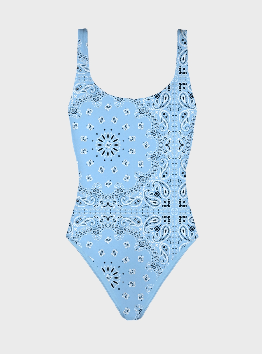 MC2 Saint Barth Lora one-piece swimsuit in light blue bandanna - Light Blue