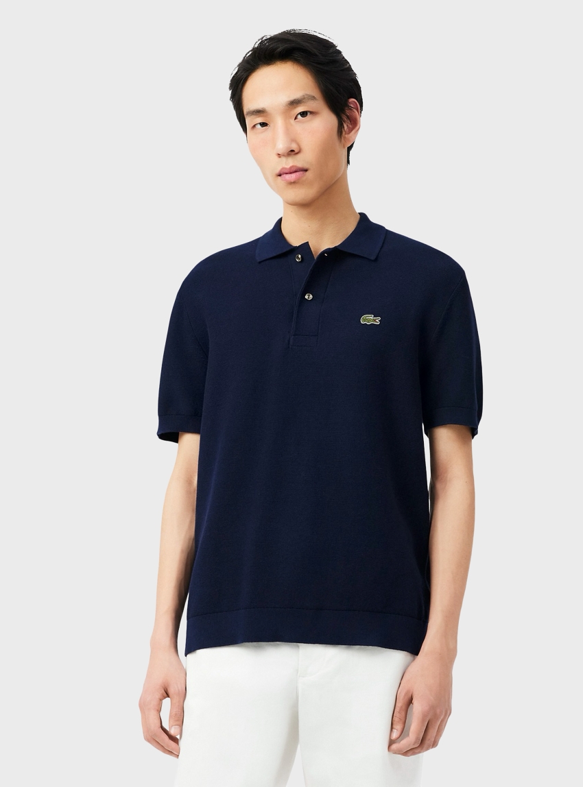 Lacoste Classic Fit Knitted Polo Shirt - Navy