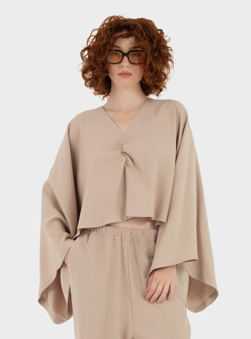 Souvenir Loose Fit Top - Light Beige