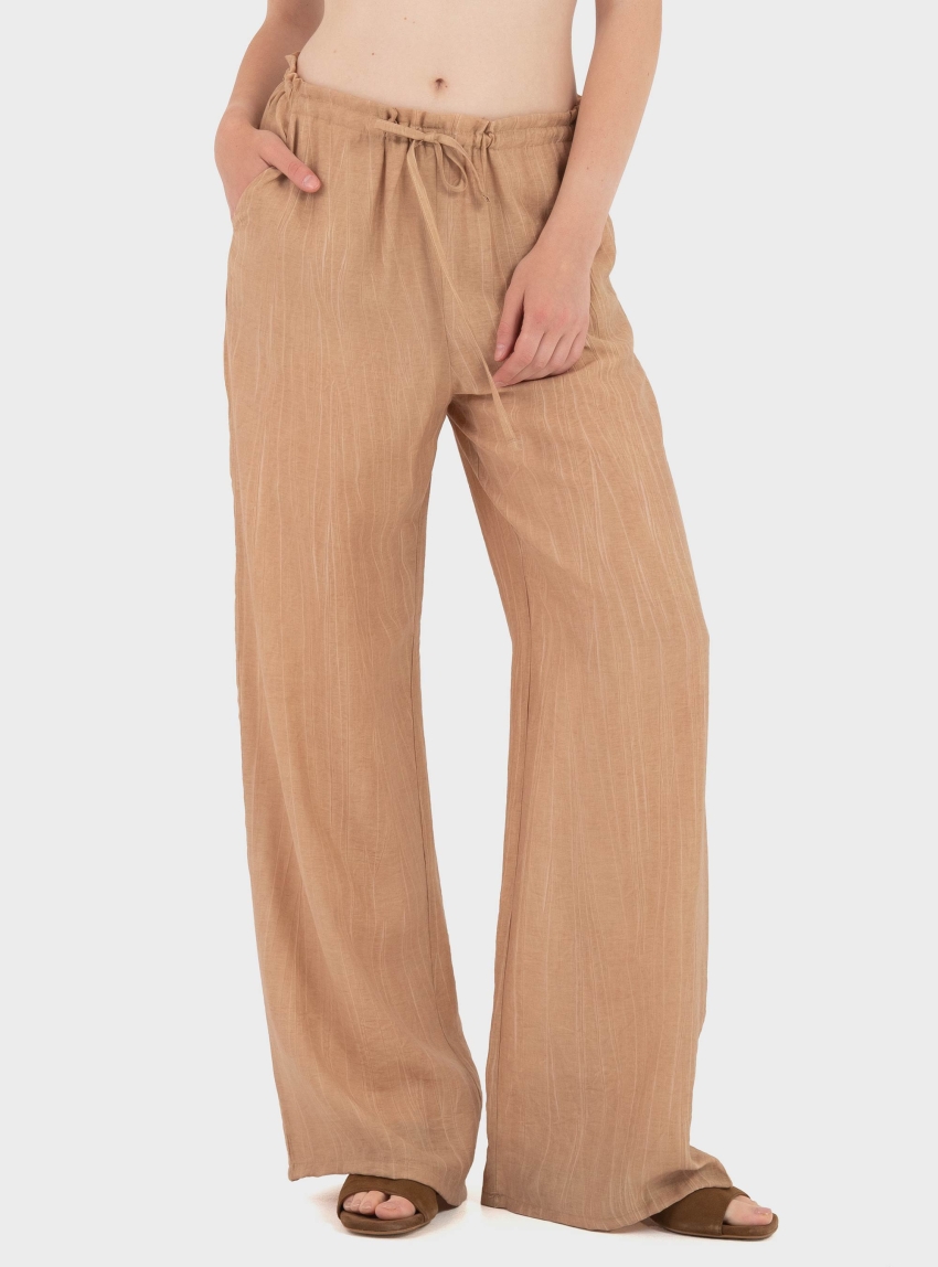 Black & Black  Relaxed Trousers - Light Brown