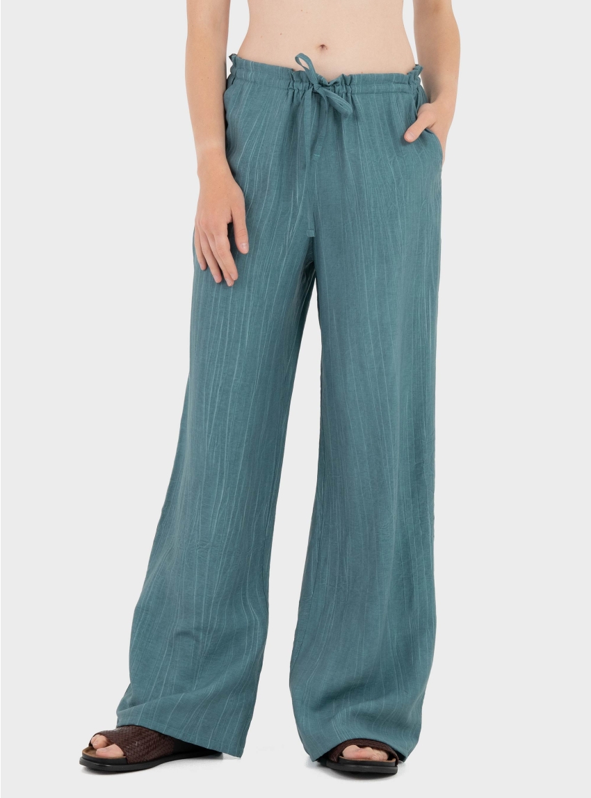 Black & Black  Relaxed Trousers - Petrol