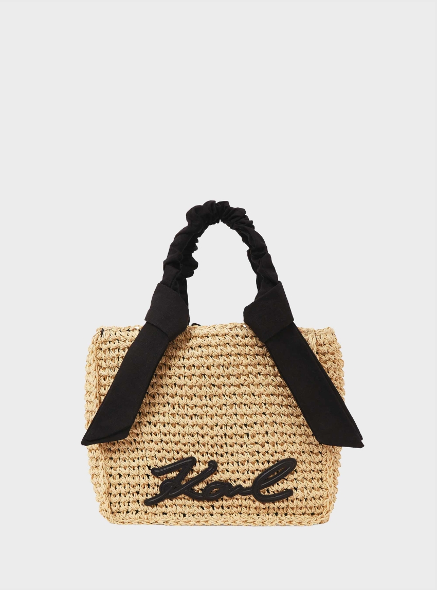 Karl Lagerfeld Signature Scarf Beach Bag - Natural
