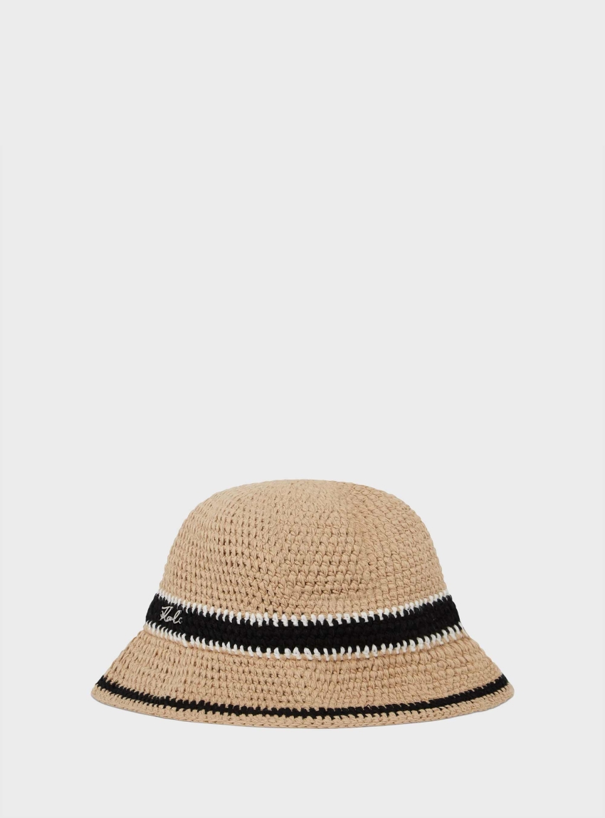 Karl Lagerfeld K/Signature Crochet Cloche - Beige