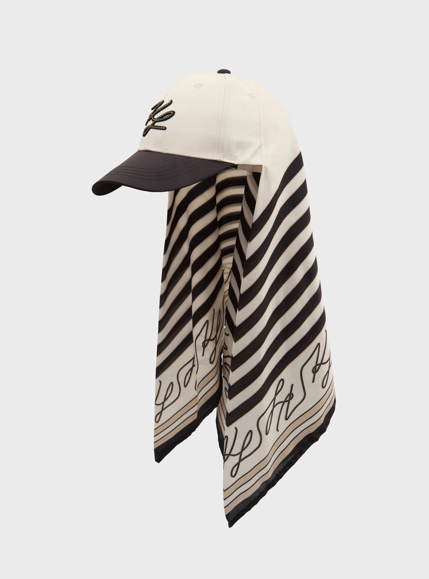 Karl Lagerfeld K/Autograph Scarf Cap - Black