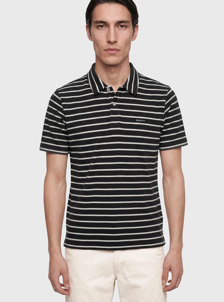 Gant Terry Polo Shirt - Black
