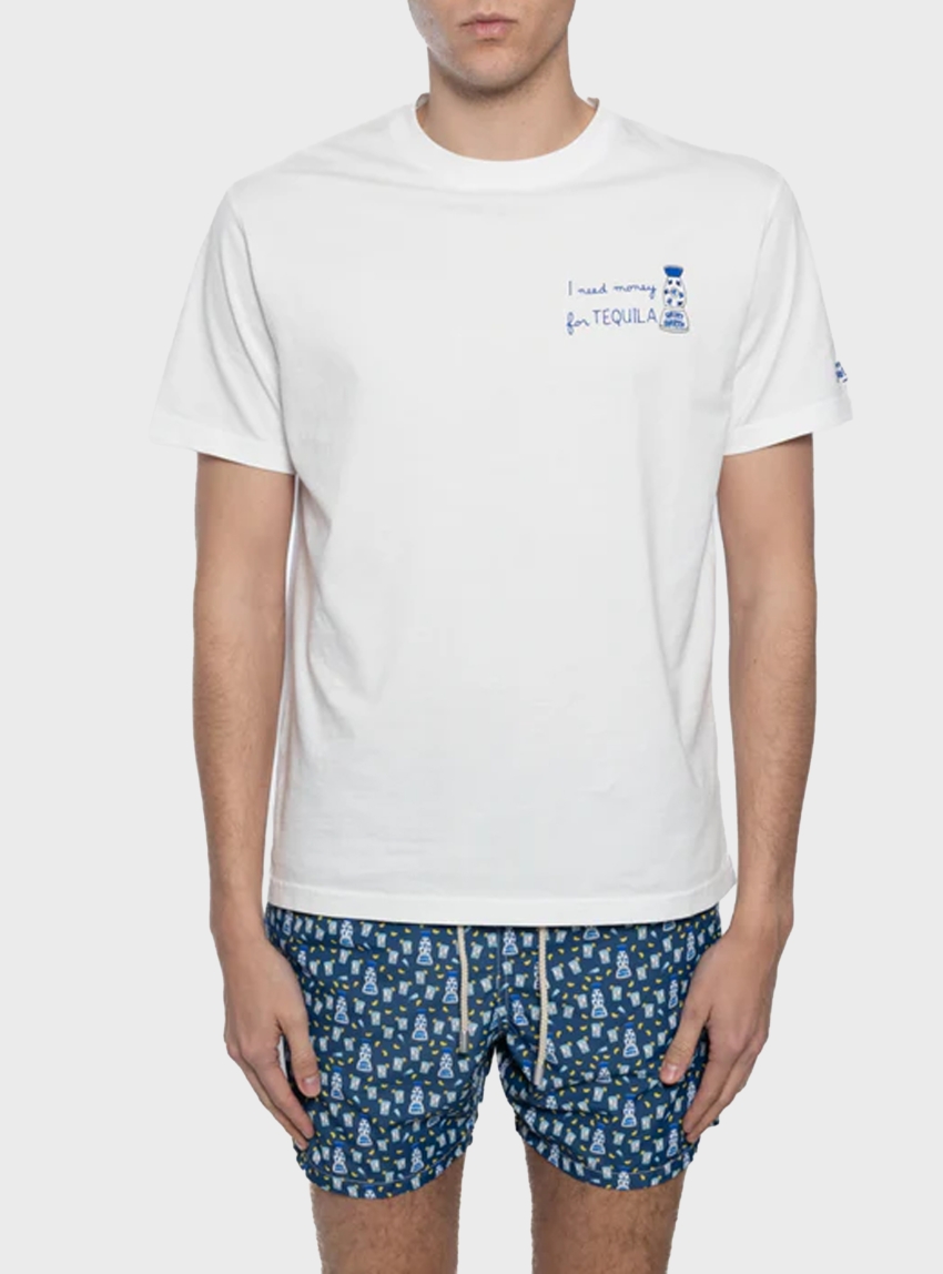 MC2 Saint Barth Portofino T-shirt Tequila embroidery - White
