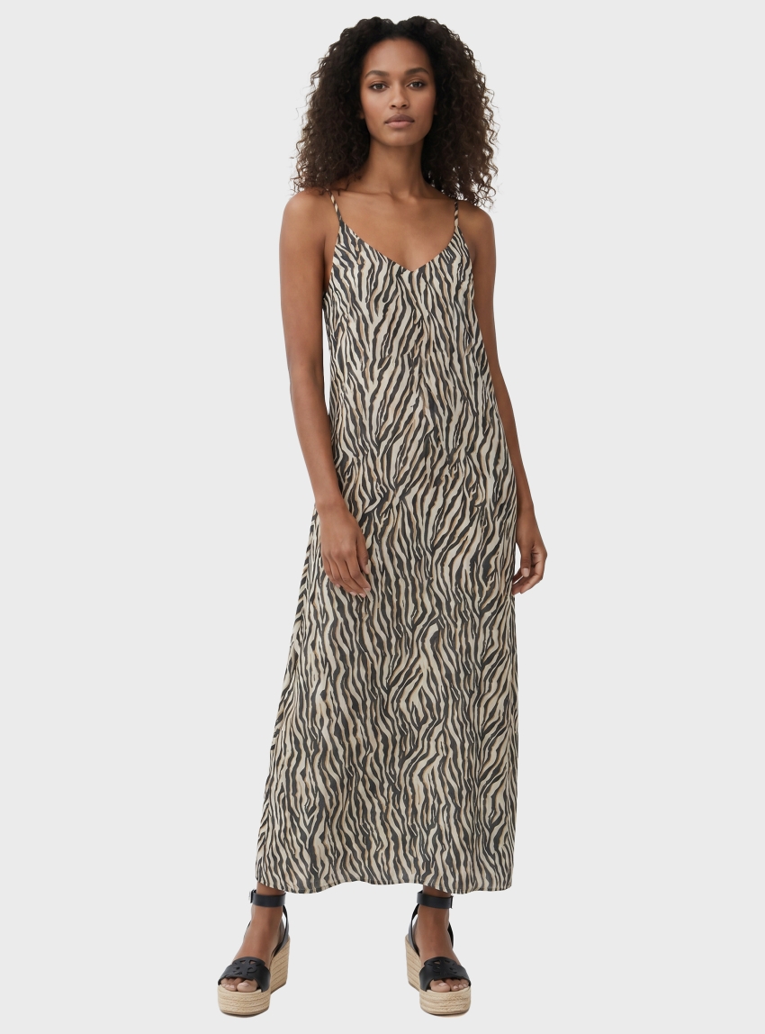 Vero Moda Easy Joy Slit Maxi V-Neck Dress - Zebra Print