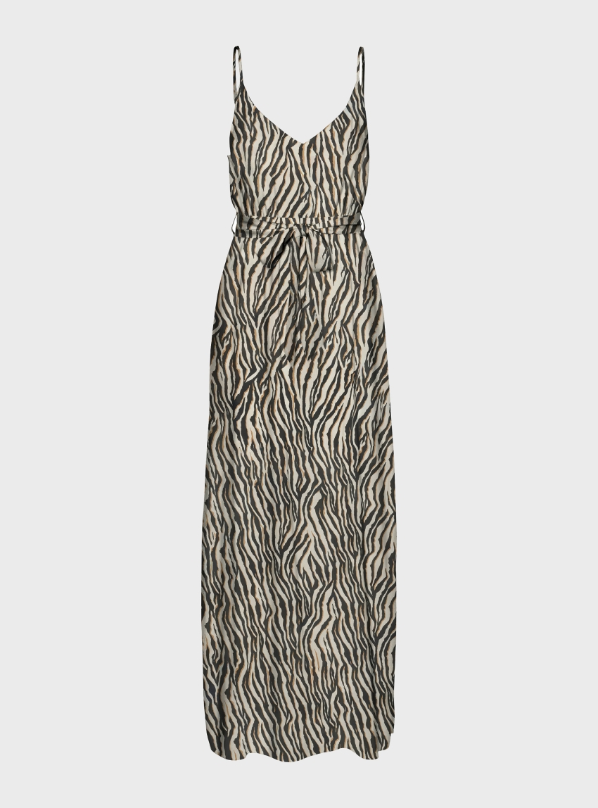 Vero Moda Easy Joy Slit Maxi V-Neck Dress - Zebra Print