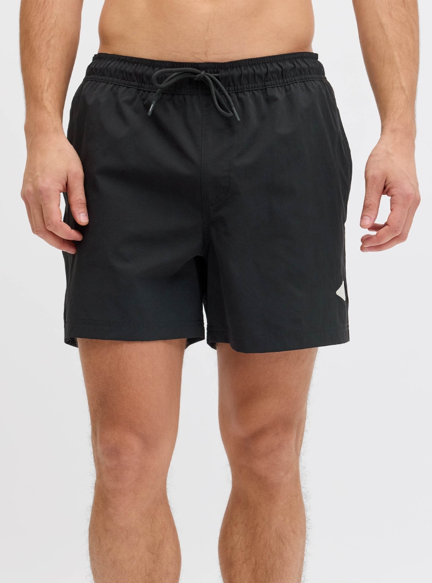 Jack & Jones Maui Tropic Solid Swim Shorts - Black