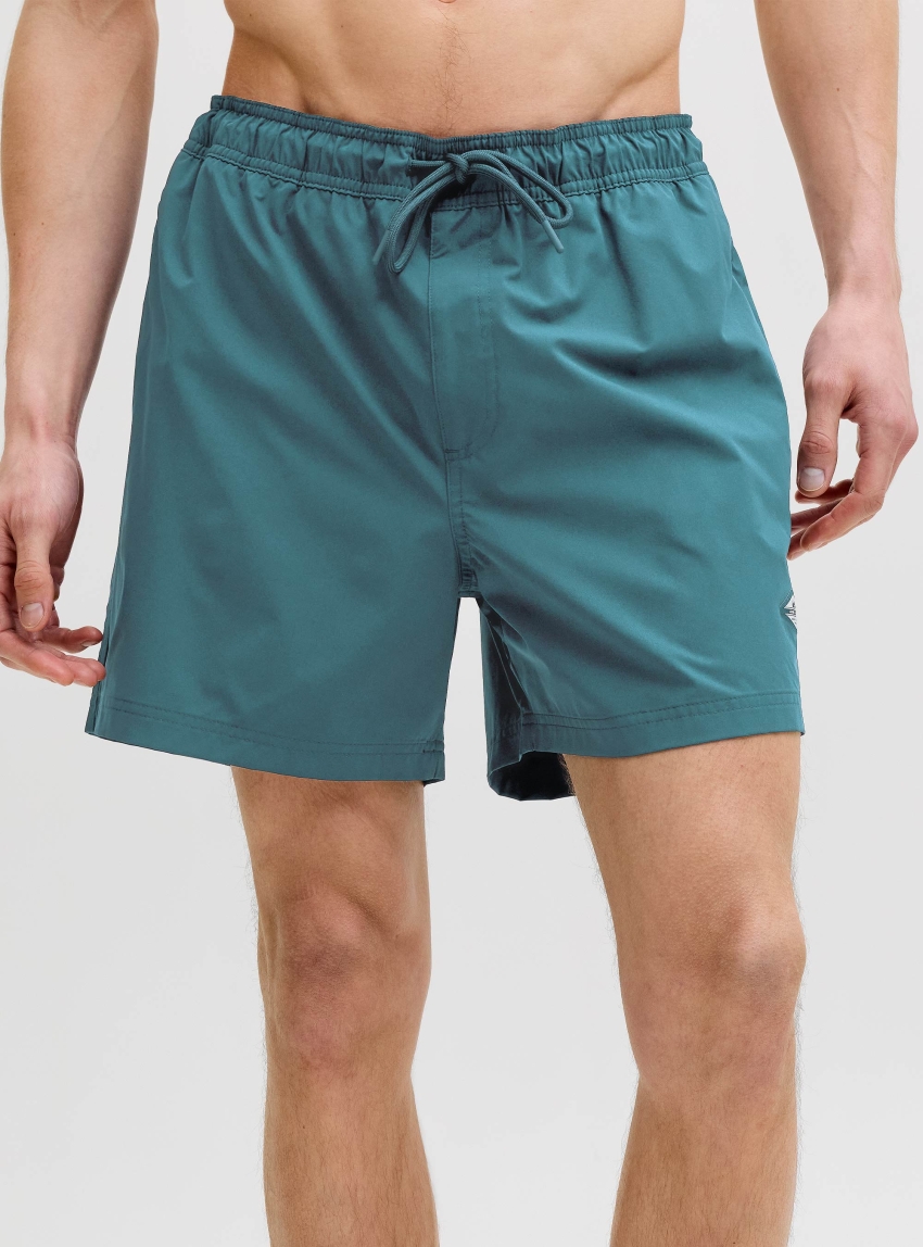Jack & Jones Maui Tropic Solid Swim Shorts - Petrol