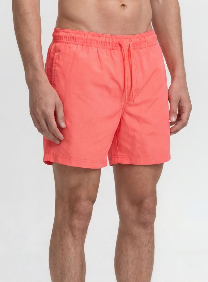 Jack & Jones Maui Tropic Solid Swim Shorts - Coral