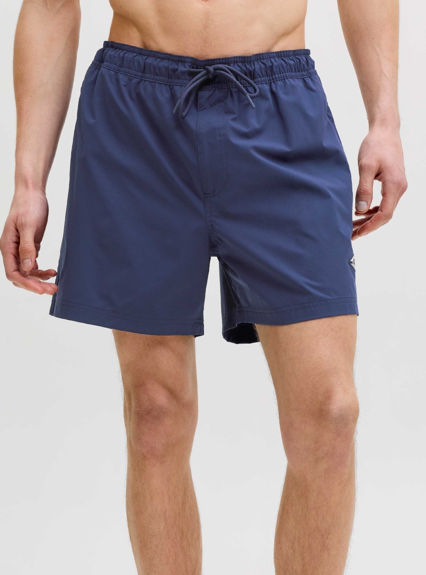 Jack & Jones Maui Tropic Solid Swim Shorts - Navy