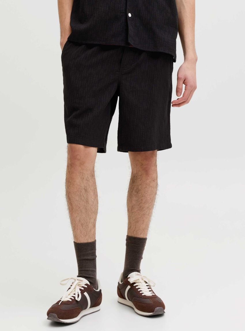 Jack & Jones Jaiden Wavy Jogger Shorts - Black