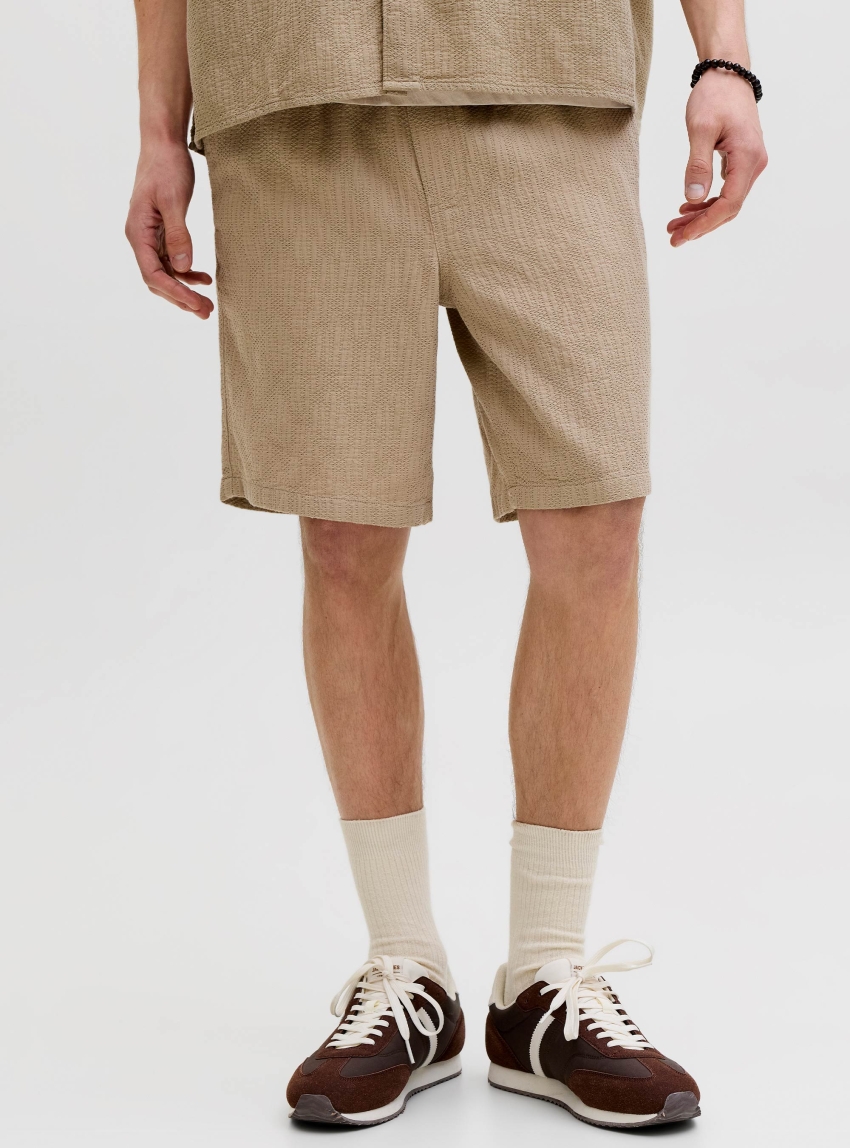 Jack & Jones Jaiden Wavy Jogger Shorts - Dark Beige