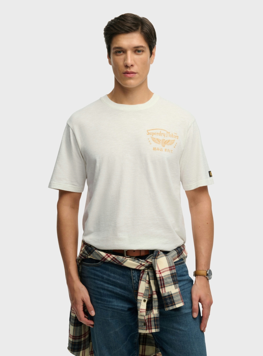 Superdry Heritage Biker Loose T-Shirt - White