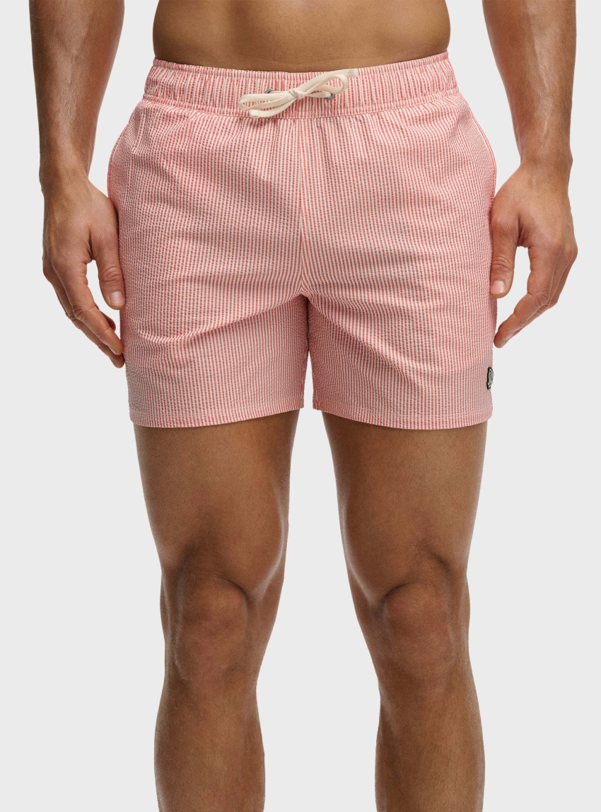 Superdry Seer Sucker Swim Shorts - Red
