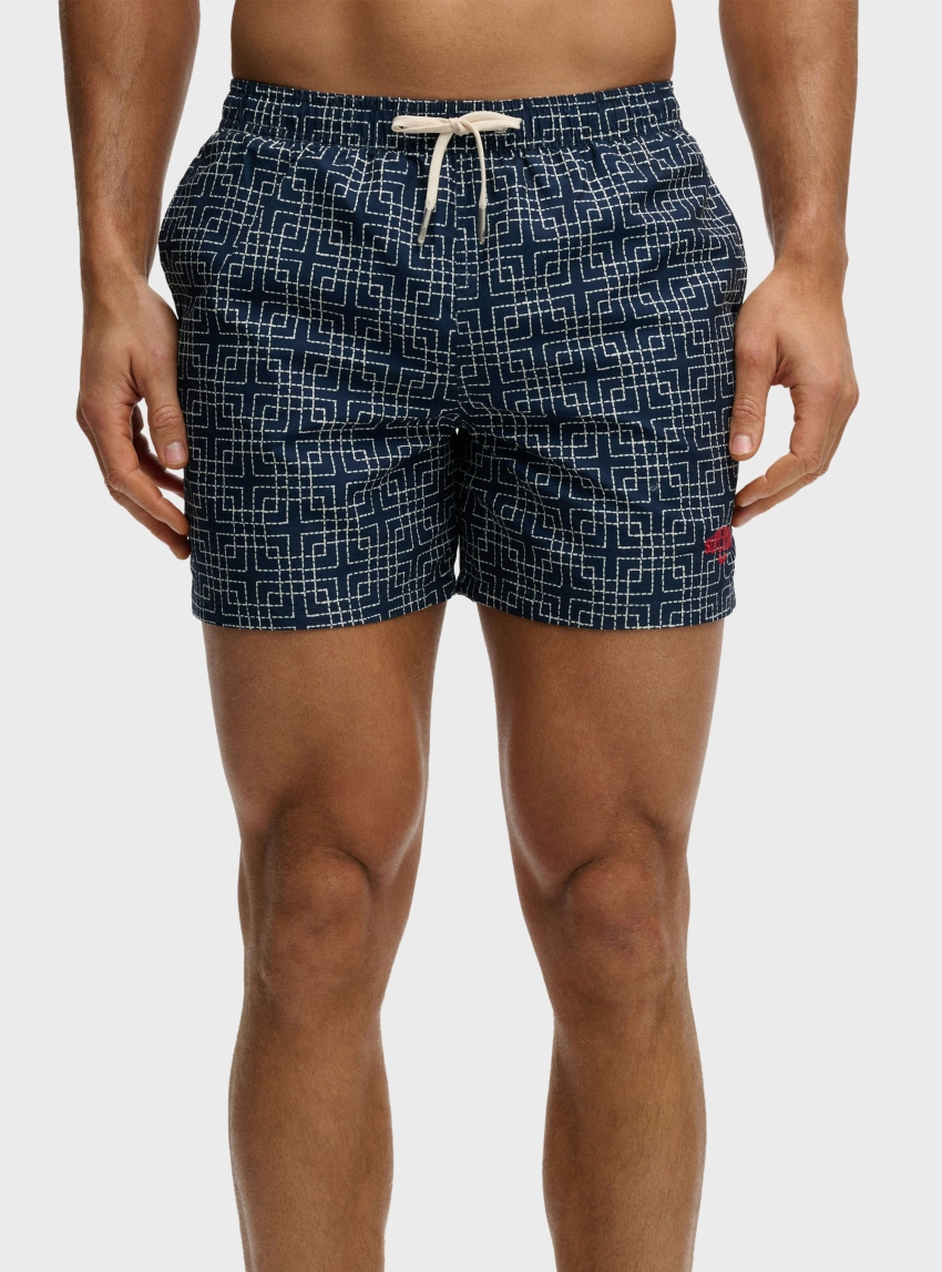 Superdry Premium Printed Swim Shorts - Navy