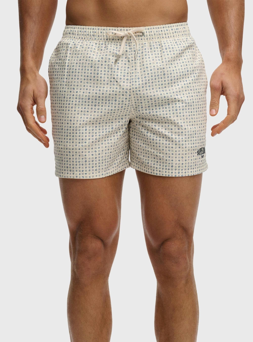 Superdry Premium Printed Swim Shorts - Off White