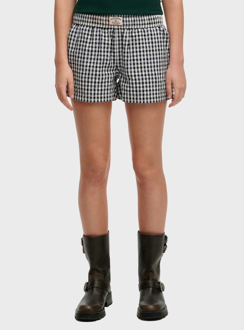 Superdry Organic Cotton Stripe Elasticated Shorts - Navy